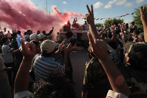 Celebración por la muerte de Gadafi