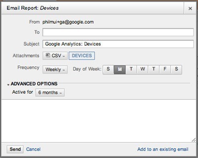 Google Analytics añade métricas móviles, programación de correo electrónico y exportación de PDF 4