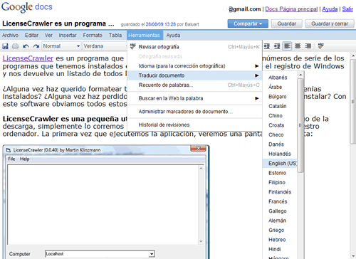 Google Docs traduce tus documentos al instante