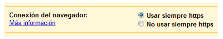 Habilitar conexiones seguras a Gmail (HTTPS)