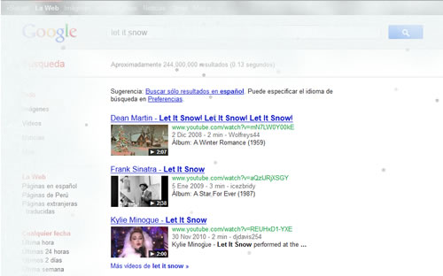 Let It Snow, huevo de pascua de Google