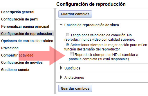 Ver videos de Youtube en calidad HD