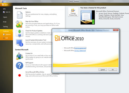 MS Office 2010 Outlook Opciones