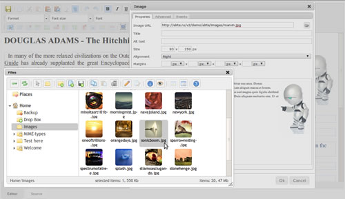 elRTE, un editor wysiwyg con administrador de archivos