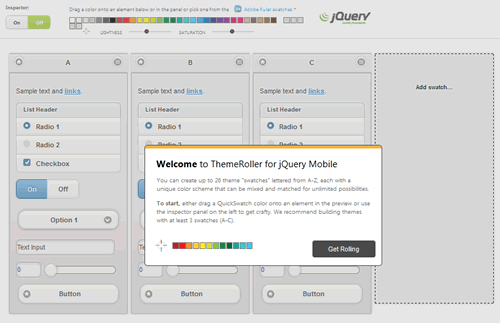 Theme Roller de jQuery Mobile