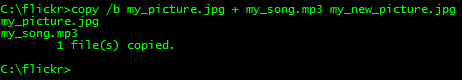 Windows: Ocultar MP3 en JPG